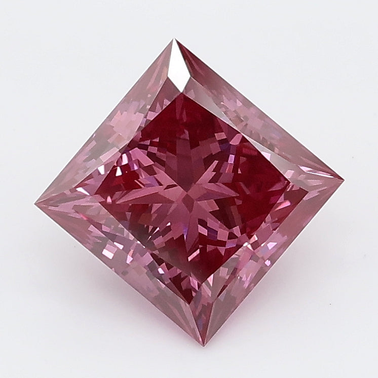2.03 carat fancy deep pink princess lab grown diamond VS2 clarity