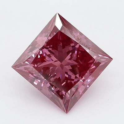 2.03 carat fancy deep pink princess lab grown diamond VS2 clarity