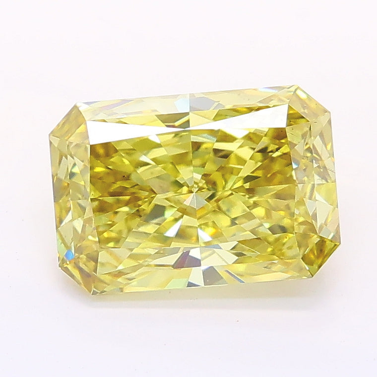 2.21 carat fancy intense yellow radiant lab grown diamond VS2 clarity