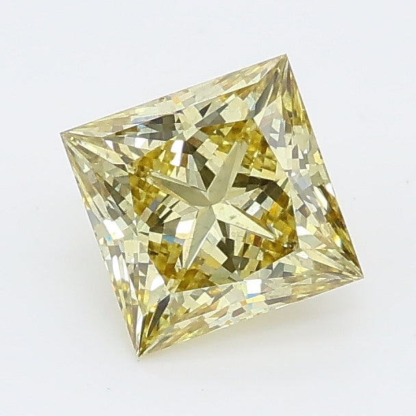 1.09 carat fancy yellow princess lab grown diamond SI1 clarity