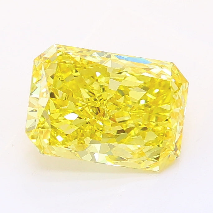 1.51 carat fancy vivid yellow radiant lab grown diamond VS2 clarity