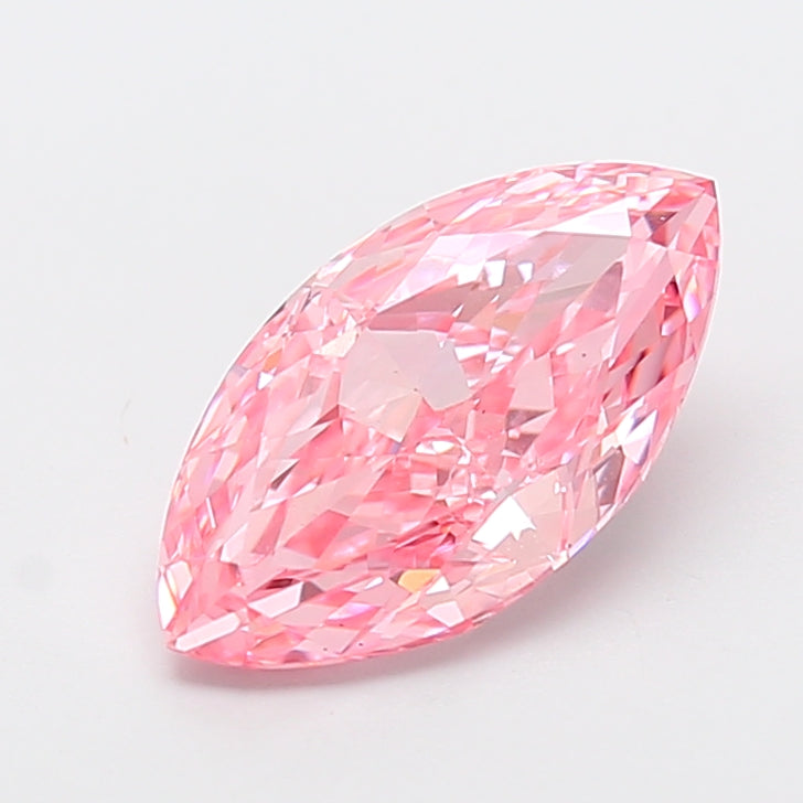 3.14 carat fancy vivid pink marquise lab grown diamond VS1 clarity