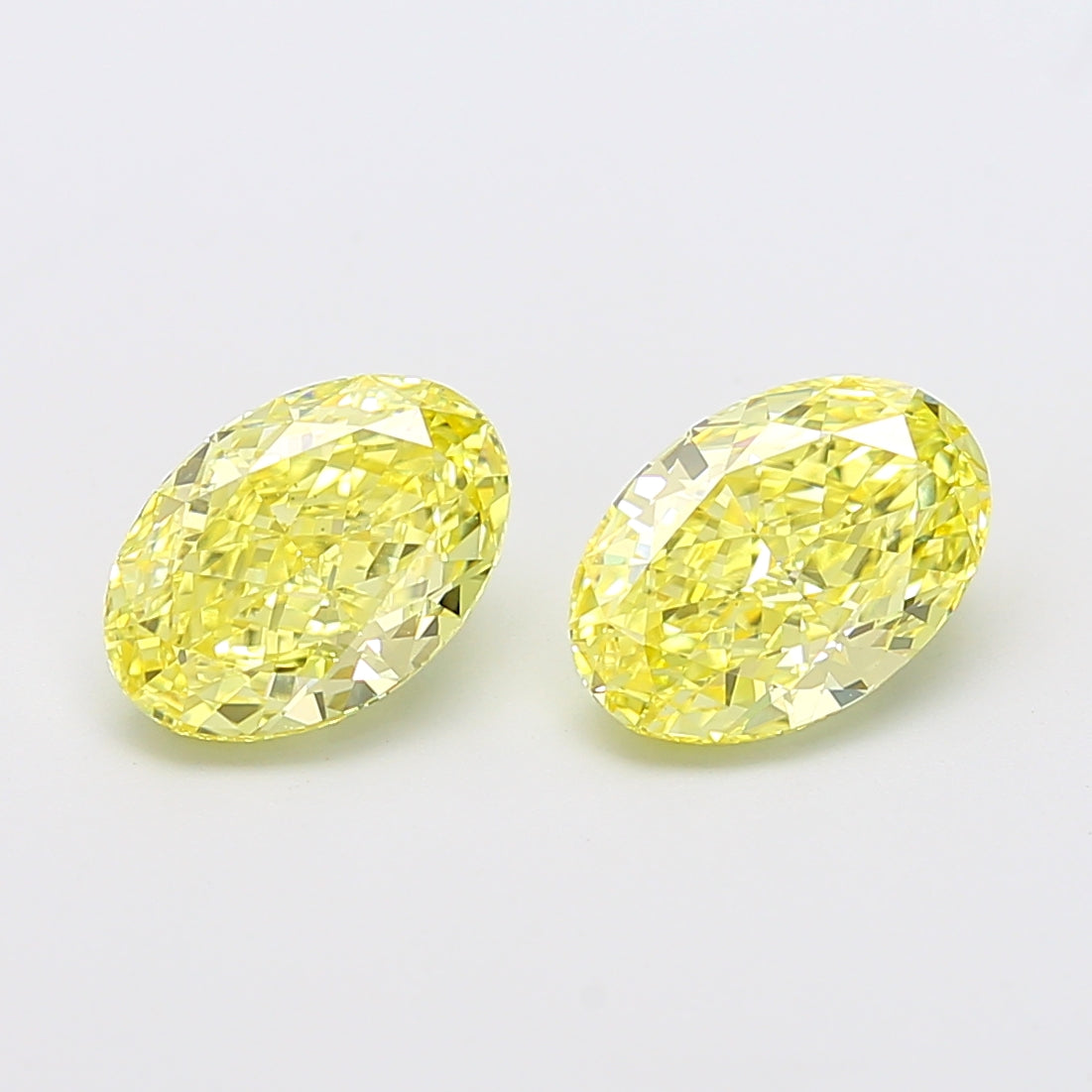 2.02 carat fancy intense yellow oval lab grown diamond VVS2 clarity