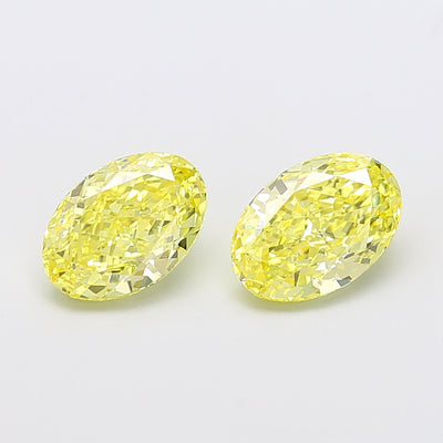 2.02 carat fancy intense yellow oval lab grown diamond VVS2 clarity