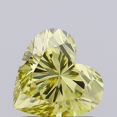 1.20 carat fancy intense yellow heart lab grown diamond VS1 clarity