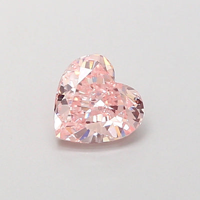 0.81 carat fancy intense pink heart lab grown diamond VVS2 clarity
