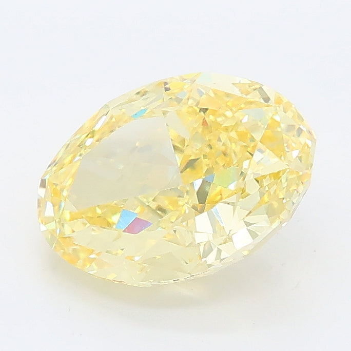 2.32 carat fancy intense yellow oval lab grown diamond VS1 clarity