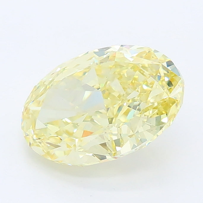 2.14 carat fancy yellow oval lab grown diamond VS1 clarity