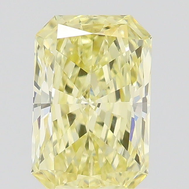 0.58 carat fancy yellow radiant lab grown diamond VVS2 clarity