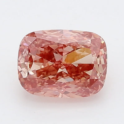 1.06 carat fancy vivid brownish pink cushion lab grown diamond VVS2 clarity