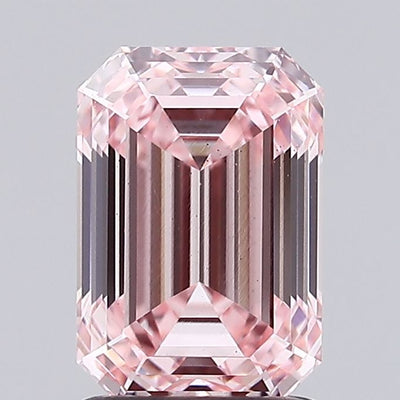 1.67 carat fancy intense pink emerald lab grown diamond VS2 clarity