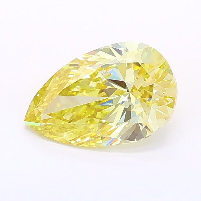 0.99 carat fancy intense yellow pear lab grown diamond VS1 clarity
