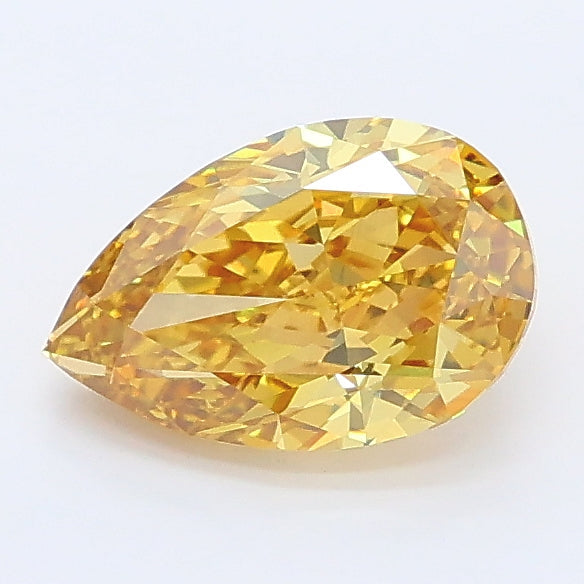 1.11 carat fancy intense yellow pear lab grown diamond VS1 clarity
