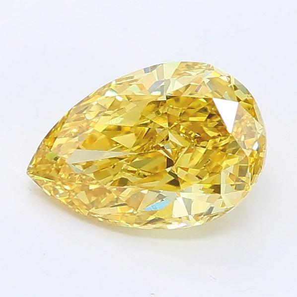 1.01 carat fancy intense yellow pear lab grown diamond VS1 clarity