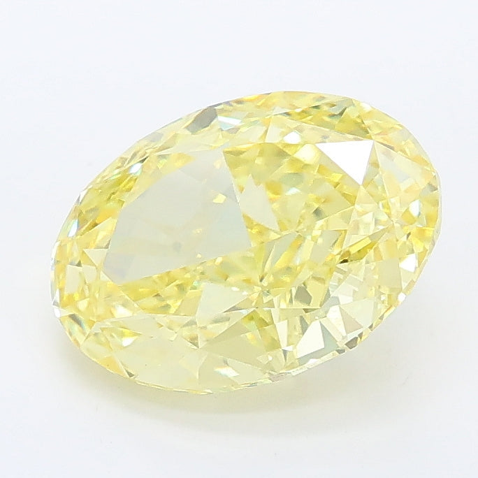 2.29 carat fancy vivid yellow oval lab grown diamond VVS2 clarity