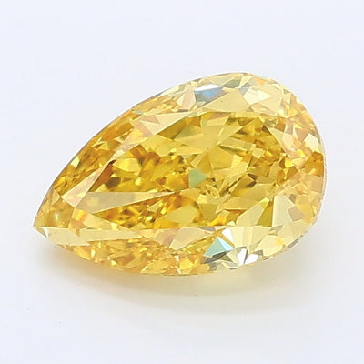 1.03 carat fancy intense yellow pear lab grown diamond VS2 clarity