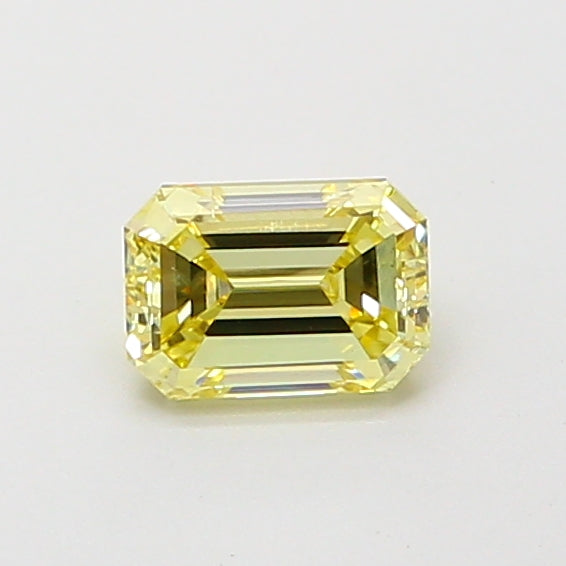 0.48 carat fancy yellow emerald lab grown diamond VS2 clarity