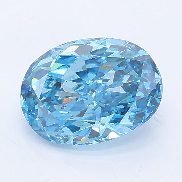 1.10 carat fancy vivid blue oval lab grown diamond VS2 clarity