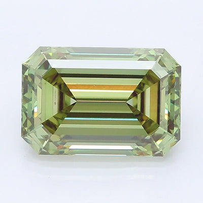 2.53 carat fancy vivid green emerald lab grown diamond VVS2 clarity