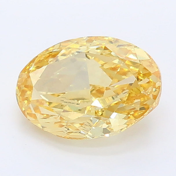 1.52 carat fancy intense yellow oval lab grown diamond VVS2 clarity