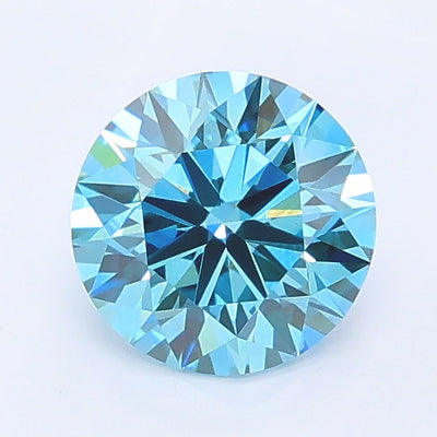1.01 carat fancy vivid blue round lab grown diamond VS1 clarity