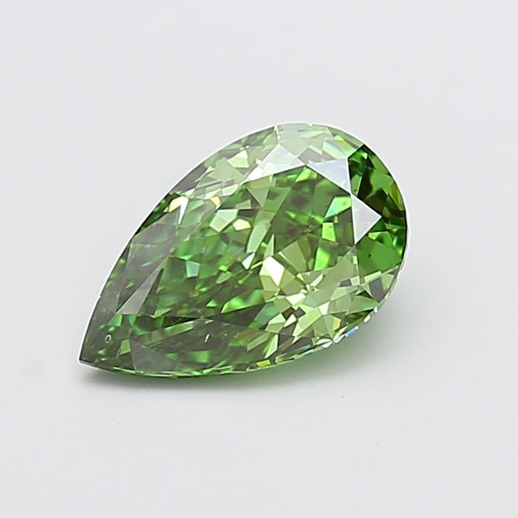 1.93 carat fancy vivid green pear lab grown diamond VS2 clarity