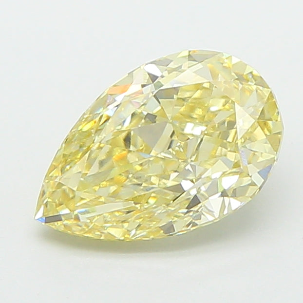 1.64 carat fancy yellow pear lab grown diamond VVS2 clarity