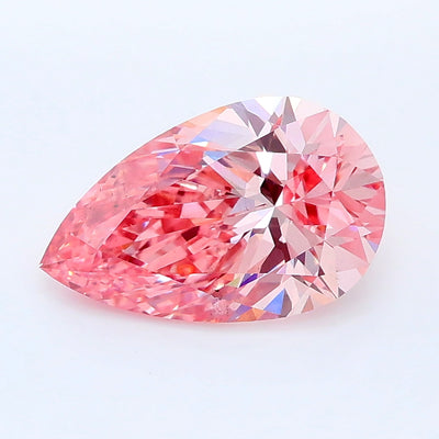 2.01 carat fancy intense pink pear lab grown diamond SI1 clarity