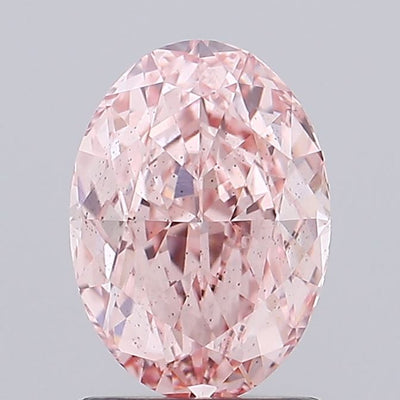1.58 carat fancy intense pink oval lab grown diamond SI1 clarity