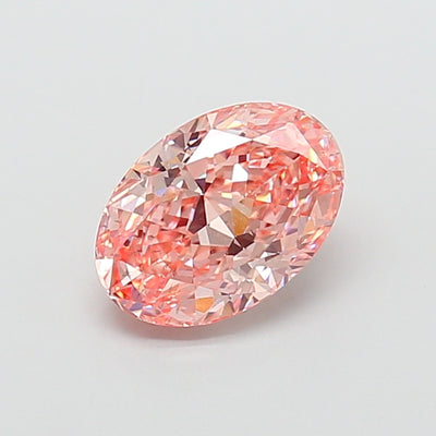 3.03 carat fancy vivid pink oval lab grown diamond VS2 clarity