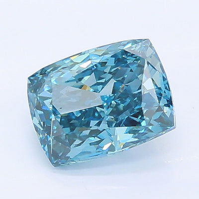 1.09 carat fancy vivid blue cushion lab grown diamond VS1 clarity