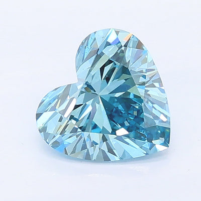 1.03 carat fancy vivid blue heart lab grown diamond VS2 clarity