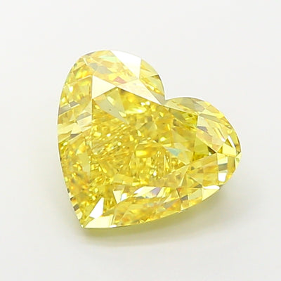7.19 carat fancy vivid yellow heart lab grown diamond VS2 clarity