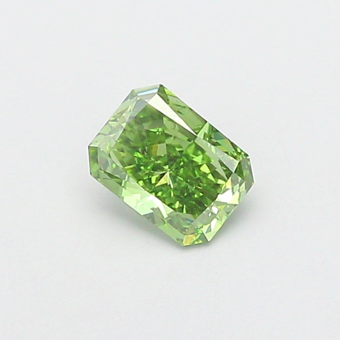 0.70 carat fancy vivid green radiant lab grown diamond VS2 clarity