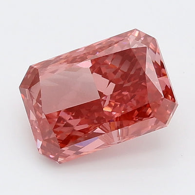 2.04 carat fancy vivid pink radiant lab grown diamond VVS2 clarity