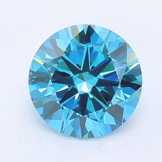 1.00 carat fancy vivid blue round lab grown diamond SI1 clarity