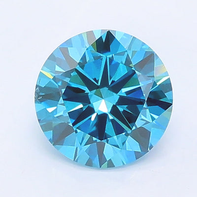 1.00 carat fancy vivid blue round lab grown diamond SI1 clarity