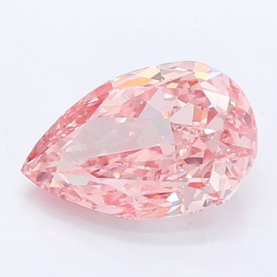 1.11 carat fancy vivid pink pear lab grown diamond VS1 clarity
