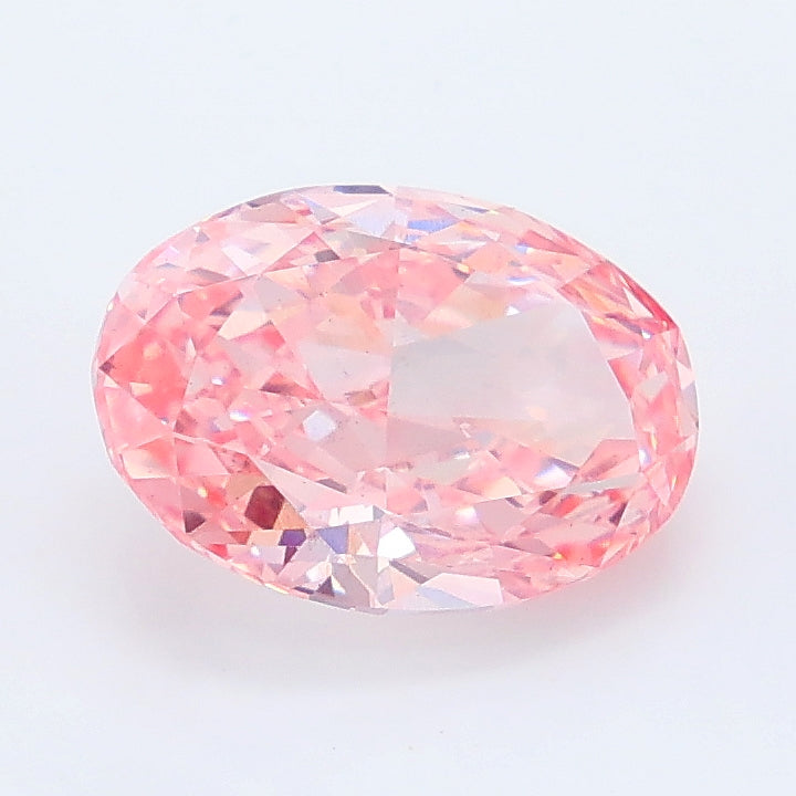 2.51 carat fancy vivid pink oval lab grown diamond VS1 clarity
