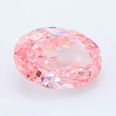 2.51 carat fancy vivid pink oval lab grown diamond VS1 clarity