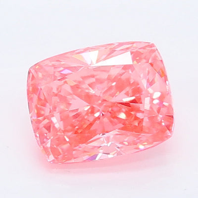 1.03 carat fancy vivid pink cushion lab grown diamond VVS2 clarity