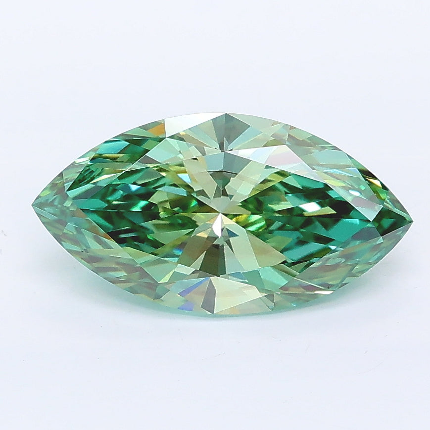 1.99 carat fancy vivid green marquise lab grown diamond VS2 clarity