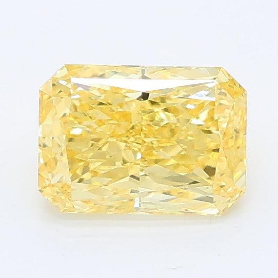 1.01 carat fancy vivid yellow radiant lab grown diamond VS1 clarity