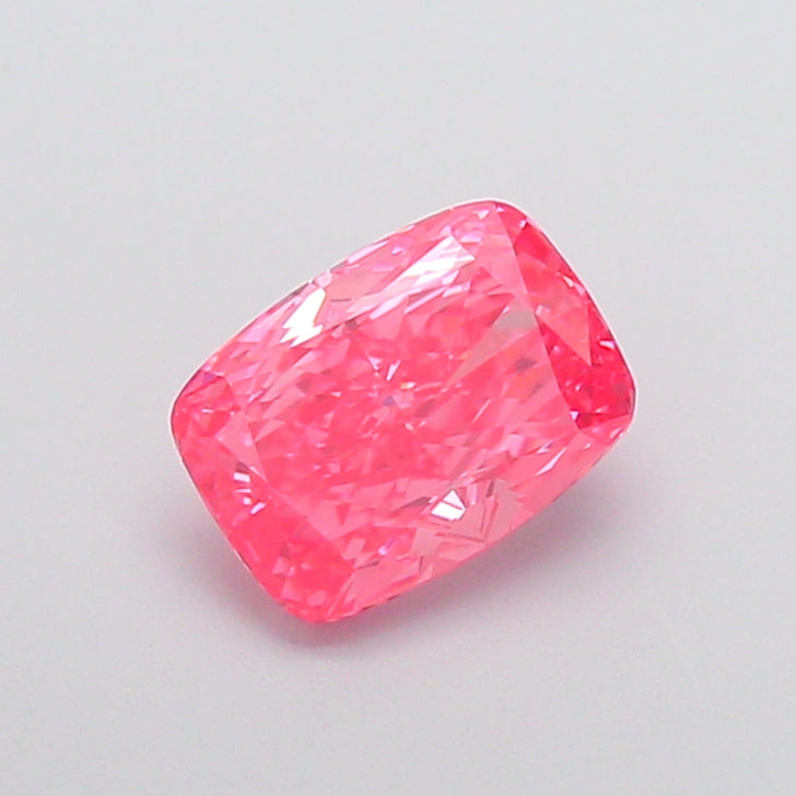 1.56 carat fancy vivid pink cushion lab grown diamond VVS2 clarity