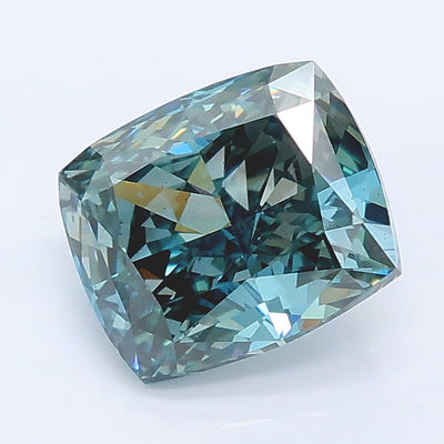 1.61 carat fancy deep blue cushion lab grown diamond VS1 clarity