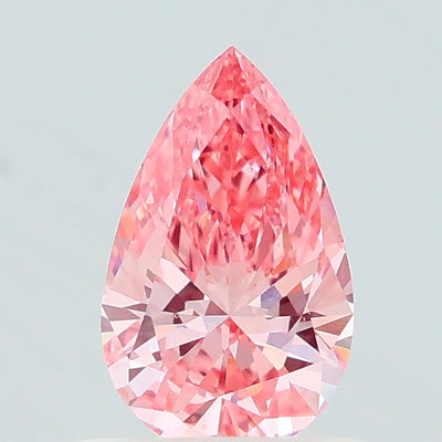 0.60 carat fancy vivid pink pear lab grown diamond VS2 clarity