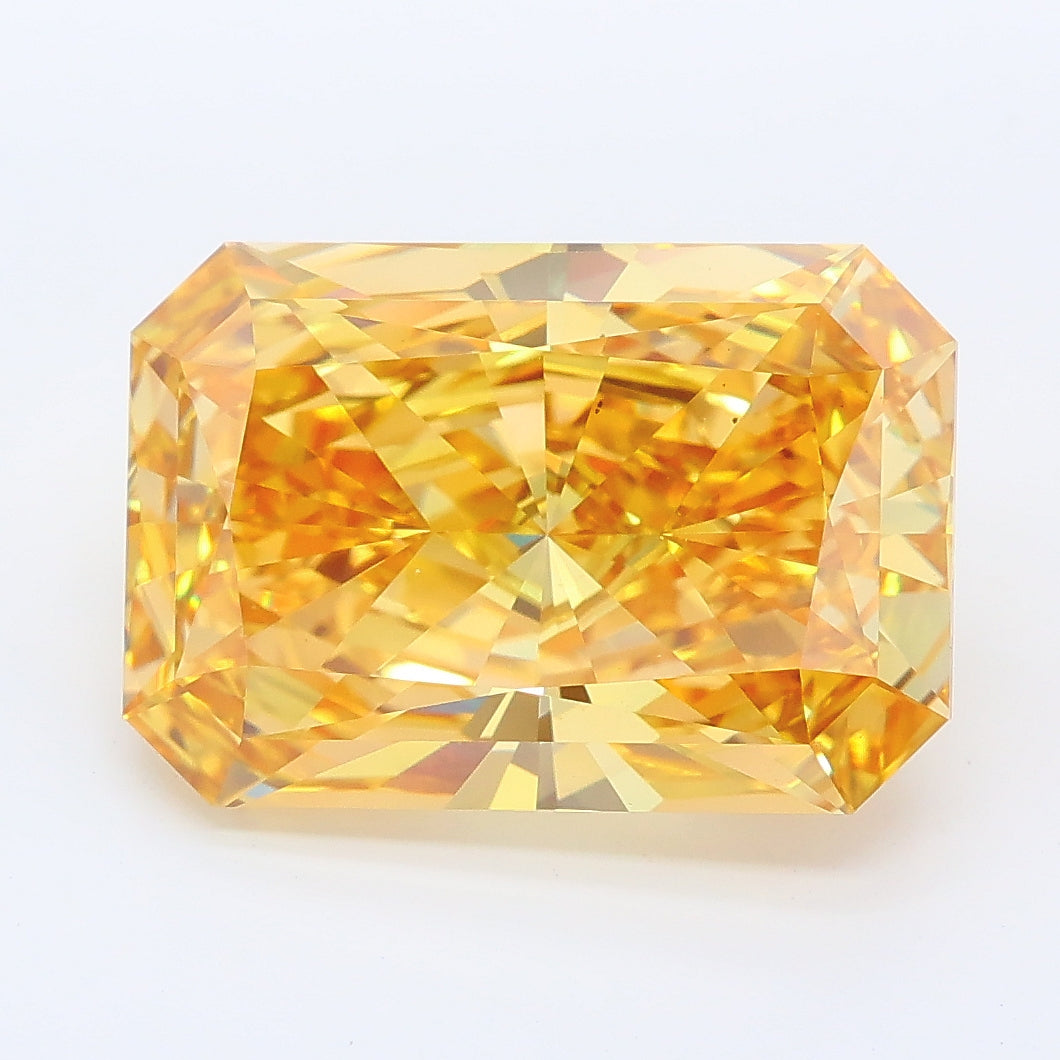 5.99 carat fancy intense yellow radiant lab grown diamond VS1 clarity