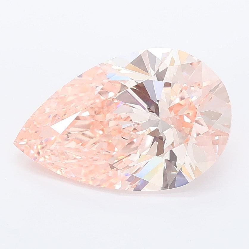 2.68 carat fancy vivid pink pear lab grown diamond VVS2 clarity