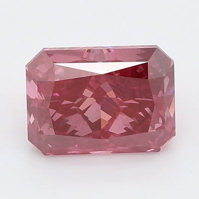 1.57 carat fancy vivid pink radiant lab grown diamond VS1 clarity