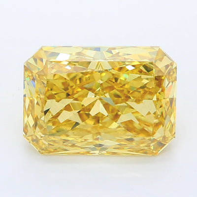 5.07 carat fancy vivid yellow radiant lab grown diamond VS2 clarity